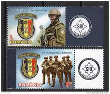 Romania 2012 / Antiterrotist Fighter's Day / 2 Val + Labels - Unused Stamps