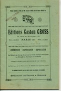 CAF CONC CATALOGUE PARTITION GASTON GROSS (FILS DE GUSTAVE) VERS 1920 AVEC 43 PAGES D'INFORMATIONS... - Other & Unclassified
