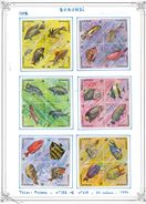 BURUNDI - THEME; POISSONS - SERIE COMPLETE DE 24 VALEURS EN SIX BLOCS DE QUATRE - 1974 - MONTE SUR FEUILLE - TB*** - Collezioni