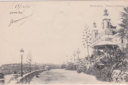 MONACO  1901 CARTE POSTALE DE MONTE CARLO THEATRE ET TERRASSES - Les Terrasses