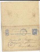 CONGO BELGE - 1896 - CARTE ENTIER Avec REPONXE PAYEE De BOMA => TONGRES (BELGIQUE) - Interi Postali