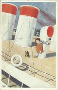 AK Künstler Bert Mädchen Auf Dampfschiff Primus Gel. 1935 CH #01 - Andere Illustrators