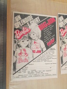 Page De Revue Des Années 60/70 : PUBLICITE T-SHIRT BARBIE  Format : 1/4 Page A4 - Barbie