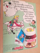 Page De Revue Des Années 60/70 : PUBLICITE NUTELLA CUBITUS ROBIN DUBOIS MODESTE ET POMPON MINI BD  Format : Page A4 - Nutella