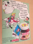 Page De Revue Des Années 60/70 : PUBLICITE NUTELLA CUBITUS ROBIN DUBOIS MODESTE ET POMPON MINI BD  Format : Page A4 - Nutella