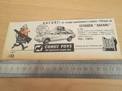 Page De Revue Des Années 60/70 : PUBLICITE  CORGY TOYS DS CITROEN SAFARI   Format  VOIR REGLE SUR PHOTO - Corgi Toys