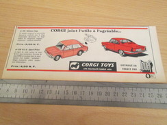 Page De Revue Des Années 60/70 : PUBLICITE  CORGY TOYS HILLMAN ET NSU PRINZ Format  VOIR REGLE SUR PHOTO - Corgi Toys