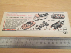 Page De Revue Des Années 60/70 : PUBLICITE  CORGY TOYS  LOTUS RACING TEAM  Format  VOIR REGLE SUR PHOTO - Corgi Toys