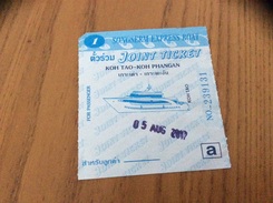 Ticket De Transport (bateau) "SONGSERM EXPRESS BOAT - KOH TAO KOH PHANGAN" Thaïlande - World