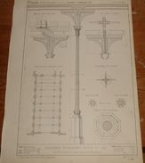 Plan Des Planchers En Bois Et Fer Des Réfectoires De L'asile Impérial De Vincennes. 1857. - Arbeitsbeschaffung