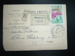 LR (PLI) TP DUNKERQUE 0,95 OBL.12-10-1963 PARIS 32 BIS - Tariffe Postali