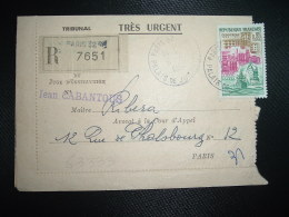 LR (PLI) TP DUNKERQUE 0,95 OBL.6-7-1963 PARIS 32 BIS - Tariffe Postali