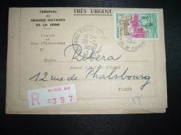 LR (PLI) TP DUNKERQUE 0,95 OBL.26-2-1963 PARIS 32 - Tarifas Postales