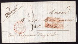 French Martinique To France Prephilatelic Cover 1851 St. Pierre Cancel - Storia Postale