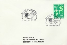 1968 LUXEMBOURG Cover  AUSTRIA EXPO EVENT Coat Of Arms  1.50f OLYMPIC FOOTBALL Soccer Stamps Sport Olympics Games - Storia Postale