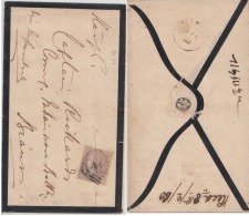 India  QV  1A  SG 39  On MOURNING Envelope  Neemuch  To Captain Richards  #  02776    D    Inde Indien - 1858-79 Kronenkolonie