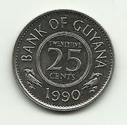 1990 - Guyana 25 Cents, - Guyana