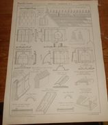 Plan De Charpentes Et Couvertures.Tuiles Muller. 1857. - Public Works