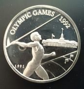 SAMOA 10 TALA 1991 SILVER PROOF "Olympics Games 1992" Free Shipping Via Registered Air Mail. - Samoa