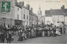 ARTENAY LE MARCHE TRES ANIME 1910  BELLE CARTE BON ETAT - Artenay