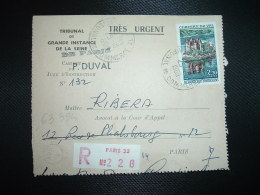 LR (PLI) TP CHATEAU DE VAL 2,30 OBL.25-10-1968 PARIS 32 - Posttarife