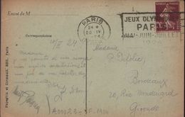 Flamme Paris / Depart   20. IV I924 "Jeux Olympiques Paris Mai-Juin-Juillet 1924 - Ete 1924: Paris