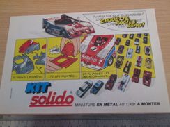 Pour  Collectionneurs  PUBLICITE 60/70 ; Format :  1/2 Page A4 SOLIDO EN METAL A MONTER - Solido