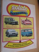 Pour  Collectionneurs  PUBLICITE 60/70 ; Format : Page A4 SOLIDO ACTUALITES 4L FOURGONETTE PEUGEOT 604 ALFA-ROMEO 33/3 - Solido