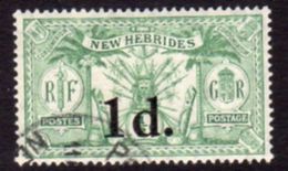 New Hebrides 1924 Suva Surcharges 1d On ½d Value, Wmk. Mult. Script CA, Used, SG 40 - Gebraucht