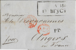 1846 - LETTONIE - LETTRE PORT PAYE De RIGA => ANGERS Avec ENTREE PRUSSE - Lettland