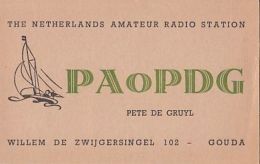 68386- SAILING BOAT, QSL CARD, RADIO AMATEUR, NETHERLANDS - Radio