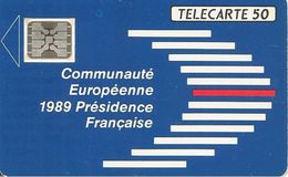 CARTE-PUBLIC-50U-F107B-SC5an-11/89-COMMUNAUTE EUROPEENNE-6 Pe-V°2Echo 2e Motif Sous Bleu Et Rond Blanc Vers Puce/Util BE - 1989