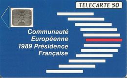 CARTE-PUBLIC-50U-F107B-SC5an-11/89-COMMUNAUTE EUROPEENNE-6 Pe-108723-V°2Echo 2e Motif Sous Bleu/Util TBE - 1989