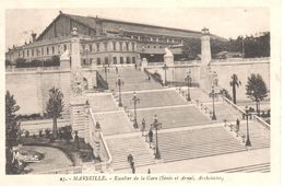 (13) Bouches-du-Rhône - CPA - Marseille - Escalier De La Gare - Quartier De La Gare, Belle De Mai, Plombières