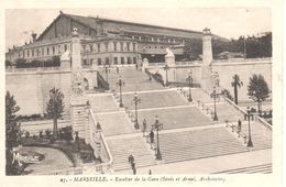 (13) Bouches-du-Rhône - CPA - Marseille - Escalier De La Gare - Bahnhof, Belle De Mai, Plombières