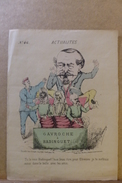 Estampe Gravure Satirique Caricature D'époque 1870 Napoléon III Bismarck Trochu Squelette Mort 38 X 28 - Estampas & Grabados