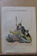 Estampe Gravure Satirique Caricature D'époque 1870  La Commune De Paris Auguste THIERS FAVRE 32,5 X 24,5 - Stiche & Gravuren