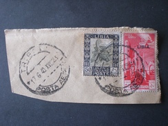 REGNO ITALIA COLONIE ليبي LIBIA 1926 SERIE PITTORICA +FRANC. POSTA AEREA CIRENAICA OBLITERATO TRIPOLI  FRAMMENTO - Libye