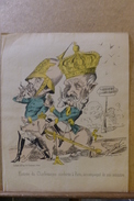 Estampe Gravure Satirique Caricature D'époque 1870 Bismarck Cochon Pig Guillaume Paris 35,5 X 28 - Estampes & Gravures