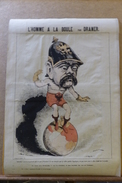 Estampe Gravure Satirique Caricature D'époque 1870 Bismarck Par DRANER Planisphère 43,5 X 31 - Estampes & Gravures