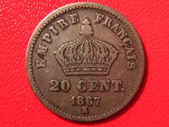 20 Centimes Napoléon III 1867 K Bordeaux 4202 - 20 Centimes