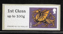 GB Post & Go - Heraldic Beast - Dragon - 1st Class / 100g MNH - Post & Go (automaten)