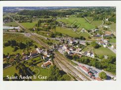 Saint-André-le-Gaz (38) - Vue Aérienne De La Gare Et Une Partie De La Commune (Recto-Verso) - Saint-André-le-Gaz