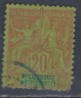 Nlle Calédonie N° 47 O  Type Groupe  : 20 C Brique Sur Vert  Oblitération Moyenne Angle Court Sinon TB - Used Stamps