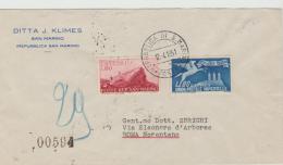 SM041 / San Marino, Brief Mit Express Marken-Frankatur 1951 Nach Rom - Storia Postale