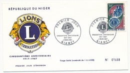 NIGER => Enveloppe FDC => Cinquantième Anniversaire Du Lion's Club - NIAMEY - 4 Mars 1967 - Niger (1960-...)