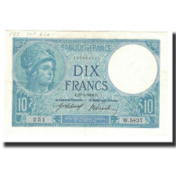 France, 10 Francs, 1918-05-27, SUP, Fayette:6.3, KM:73a - 10 F 1916-1942 ''Minerve''
