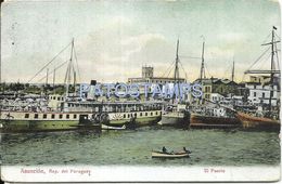 84084 PARAGUAY ASUNCION EL PUERTO PORT & SHIP VISTA PARCIAL POSTAL POSTCARD - Paraguay