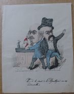 Estampe Gravure Satirique Caricature D'époque 1870 Bismarck Marianne Maçonnique - Stiche & Gravuren