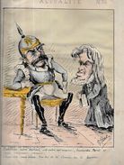 Estampe Gravure Satirique Caricature D'époque 1870 Bismarck Favre - Estampes & Gravures